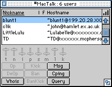 The userlist window