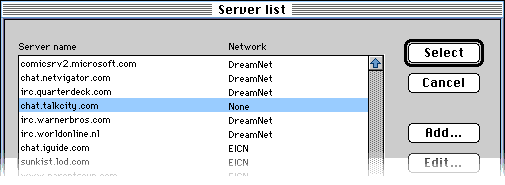 Server List